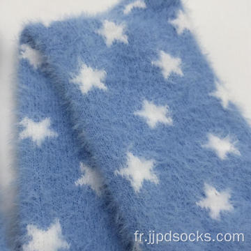 Chaussettes confortables bleues blanches super douces